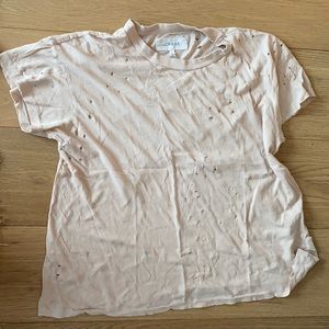 The Great light pink neutral distressed tshirt